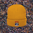 Load image into Gallery viewer, cuffed mustard logo beanie