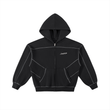 Load image into Gallery viewer, Signature Contrast-Stitched Boxy Fleece Zip Hoodie
