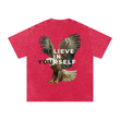 Load image into Gallery viewer, Men signature "braveheart” Snow Washed Oversized Cotton T-Shirt
