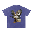 Load image into Gallery viewer, Men signature "braveheart” Snow Washed Oversized Cotton T-Shirt
