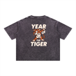 Load image into Gallery viewer, Men signature Mineral Wash “year of tiger” Boxy Cotton T-Shirt
