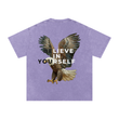 Load image into Gallery viewer, Men signature "braveheart” Snow Washed Oversized Cotton T-Shirt

