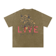 Load image into Gallery viewer, Men Signature “live” Snow Washed Oversized Cotton T-Shirt
