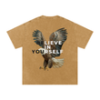 Load image into Gallery viewer, Men signature "braveheart” Snow Washed Oversized Cotton T-Shirt

