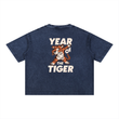 Load image into Gallery viewer, Men signature Mineral Wash “year of tiger” Boxy Cotton T-Shirt
