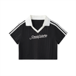 Load image into Gallery viewer, Women signature Contrast Collar Striped Cropped Jersey
