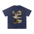 Load image into Gallery viewer, Men signature "braveheart” Snow Washed Oversized Cotton T-Shirt
