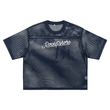 Load image into Gallery viewer, Signature “wildflower” See-through Boxy Net T-Shirt
