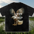 Load image into Gallery viewer, Men signature "braveheart” Snow Washed Oversized Cotton T-Shirt
