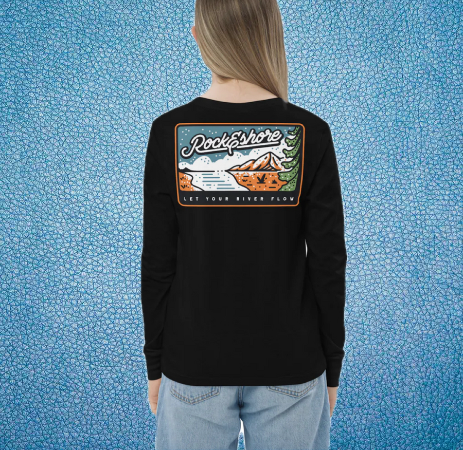 Youth "let your river flow" long sleeve tee