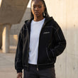Load image into Gallery viewer, Signature Contrast-Stitched Boxy Fleece Zip Hoodie
