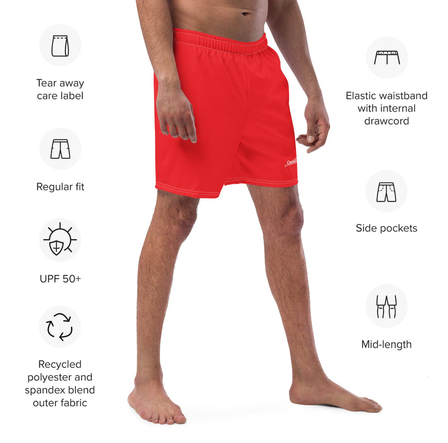 Men signature red swim trunks