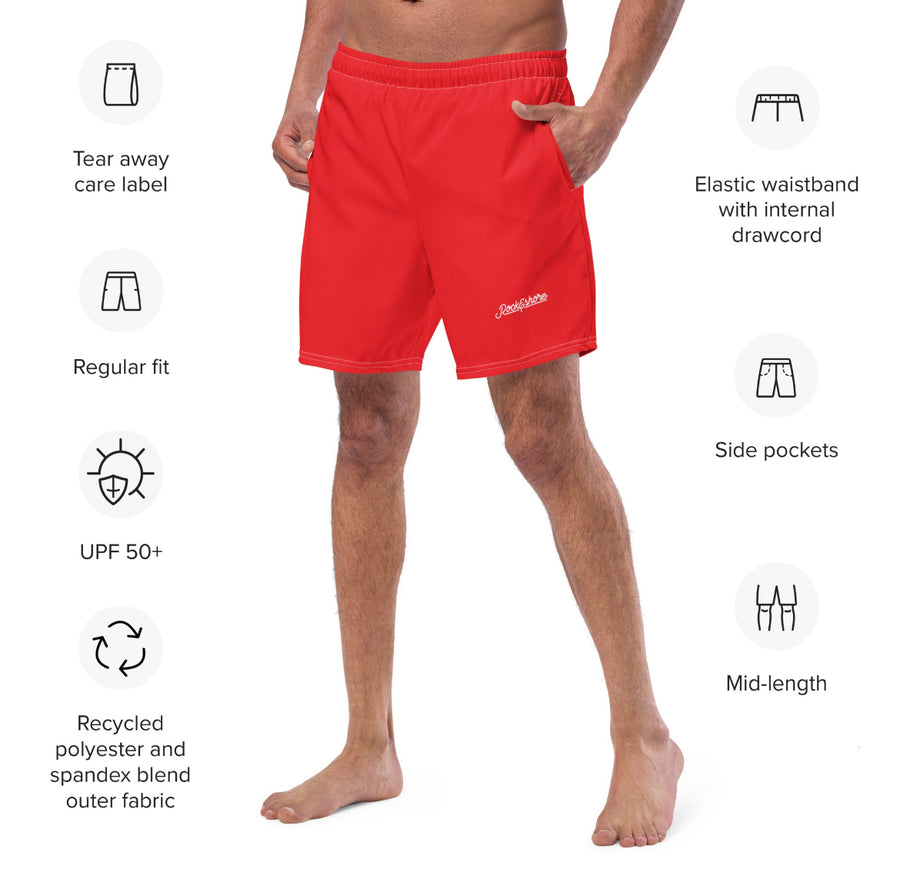 Men signature red swim trunks