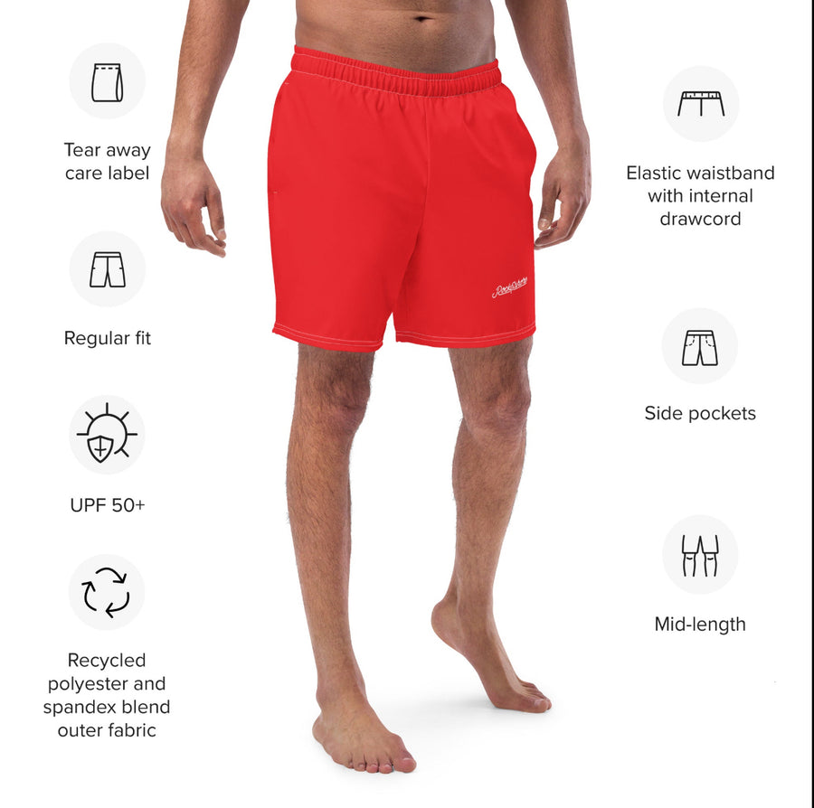 Men signature red swim trunks