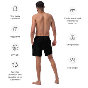 Men's black swim trunks