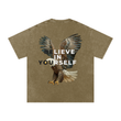Load image into Gallery viewer, Men signature "braveheart” Snow Washed Oversized Cotton T-Shirt
