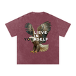 Load image into Gallery viewer, Men signature "braveheart” Snow Washed Oversized Cotton T-Shirt
