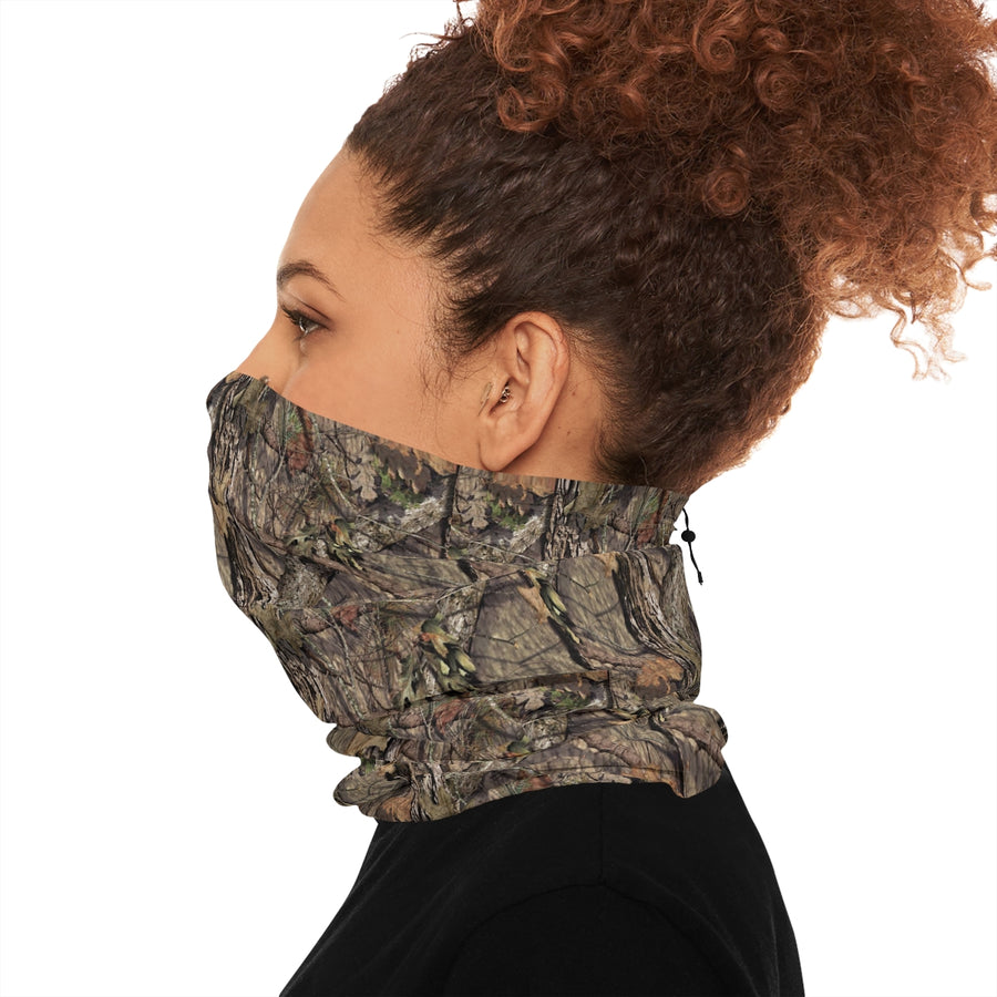 true leaf winter neck gaiter with Drawstring