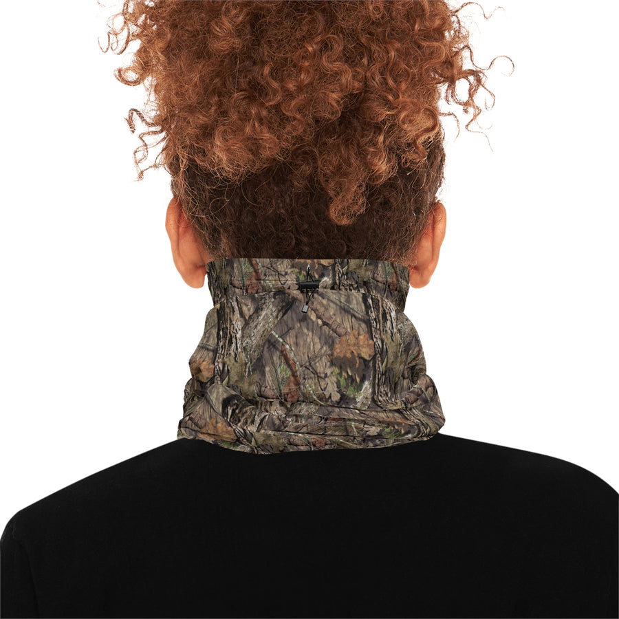 true leaf winter neck gaiter with Drawstring