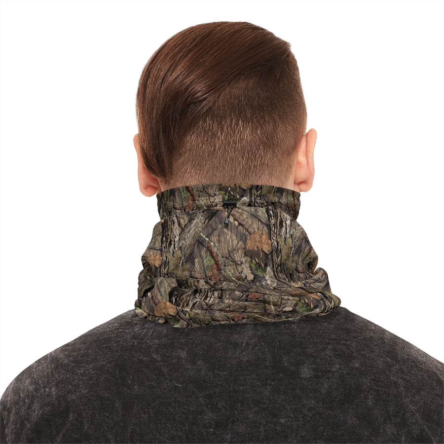 true leaf winter neck gaiter with Drawstring