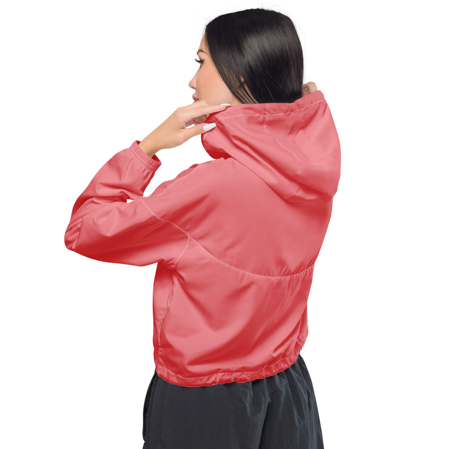 Pocket logo Women’s runner Pink cropped windbreaker