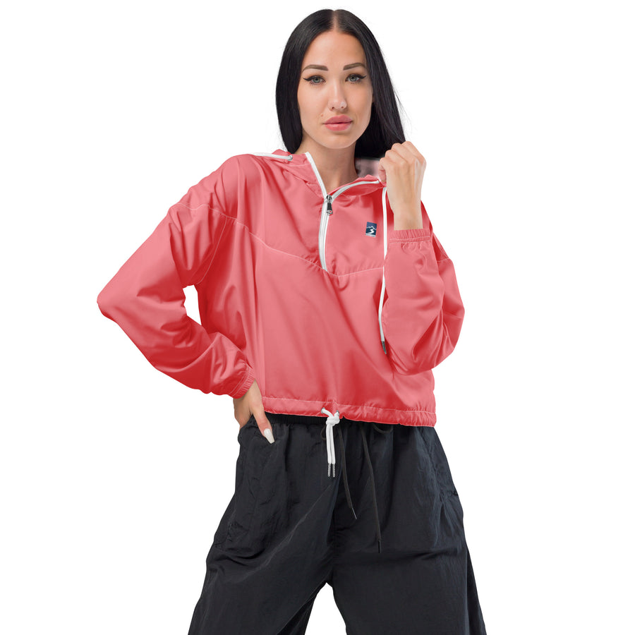 Pocket logo Women’s runner Pink cropped windbreaker