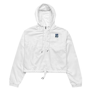 Pocket logo Women 's Runner cropped windbreaker/white